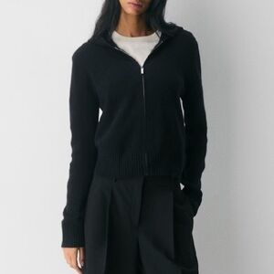 Aritzia Babaton 100% Cashmere Black Full Zip Hoodie Size